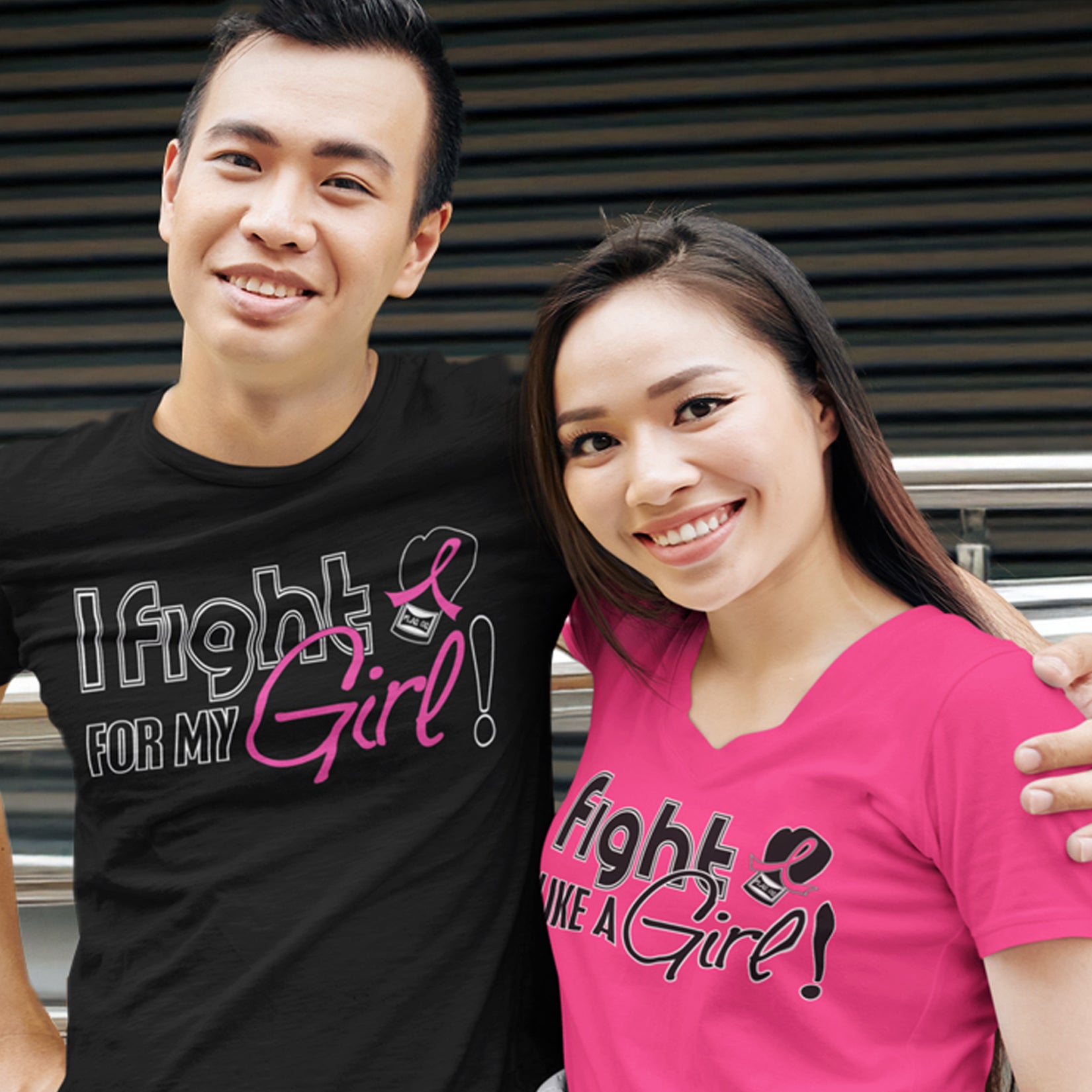 Fight Like a Girl Signature Women's V-Neck T-Shirt - Hot Pink